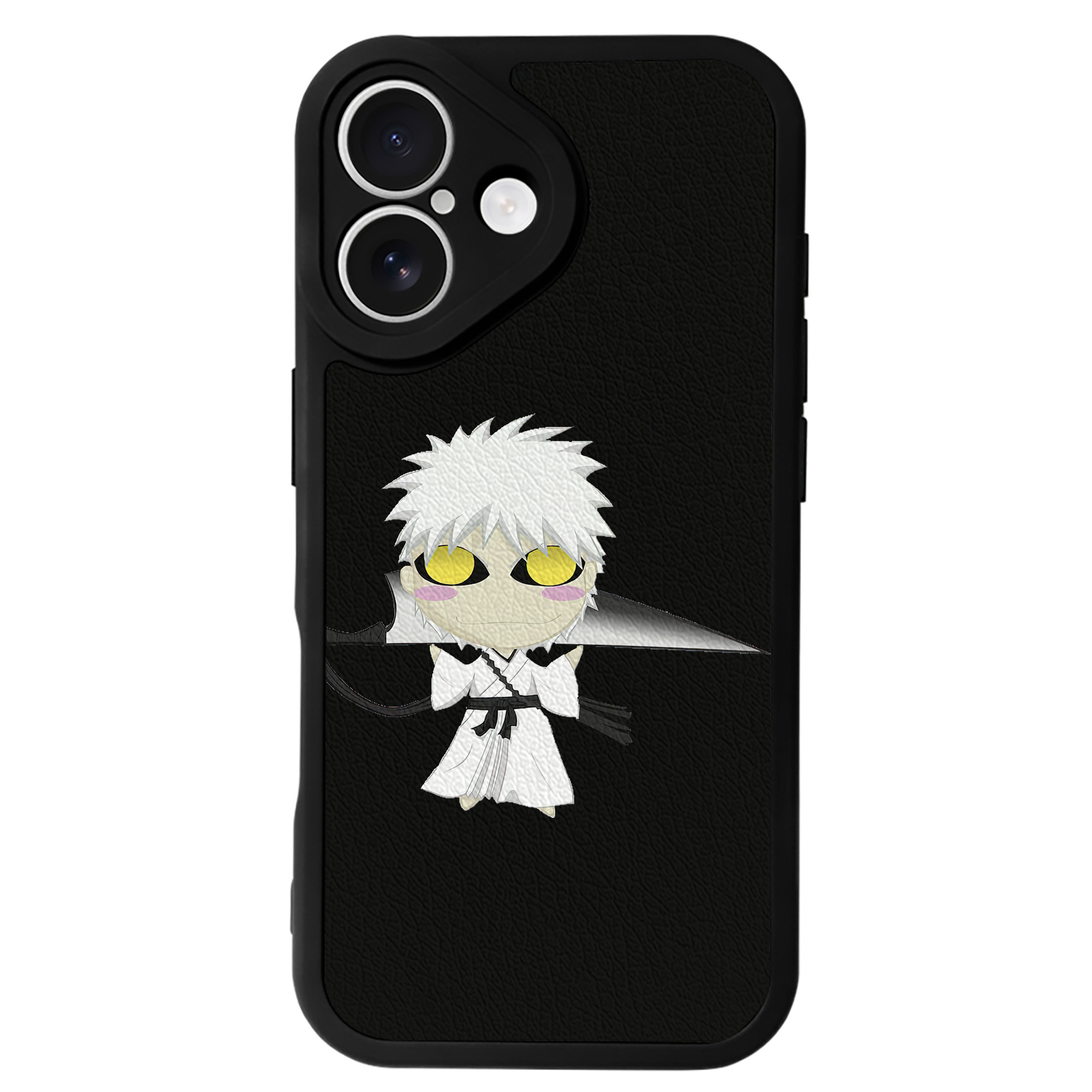 ブリーチ 黒崎一護（くろさき いちご）BLEACH Kurosaki Ichigo 【iPhone 16シリーズ対応】シリコンスマホケース（レザー調） 材質：シリコン